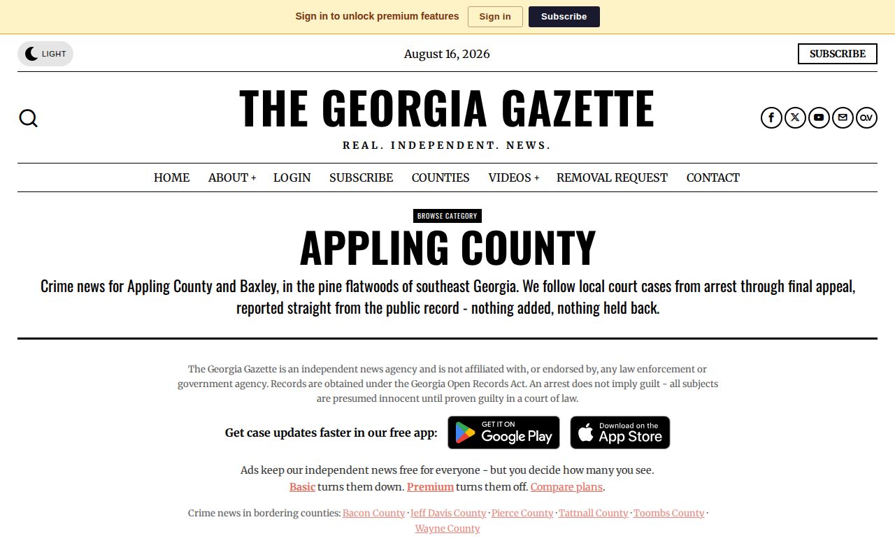 Unofficial Georgia Gazette Appling and Baxley public-record index