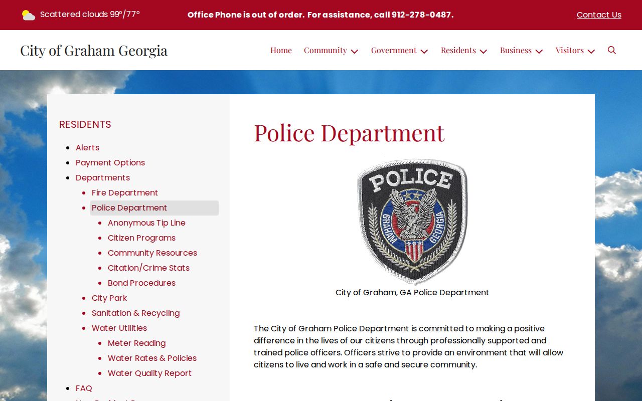 Graham Police official contact and report request mechanics